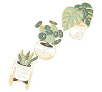 MAGICLULU 3pcs Cartoon Potted Plant Brooches Lightweight Alloy Lapel Pins for Ladies with Chic Appearance, Portable Accessories for Parties and Valentine's Day