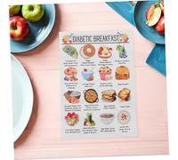 MAGICLULU 3pcs Diabetic Food Chart Poster Set with Prediabetes Meal Planner and Low Diet Food List Kitchen Wall Guides for Healthy Family-friendly Diabetes Grocery Chart and Visual Meal Plan