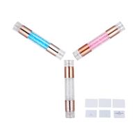 MAGICLULU 3pcs Double-end Nail Art Stamper Nail Art Tool Acrylic Comfortable to Hold Chic Appearance Design for Manicure Beginners and Female Friends at Home DIY