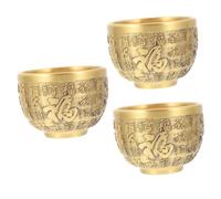 MAGICLULU 3pcs Fruit Bowl Chinese Fortune Bowl Treasure Basin Home Decor Office Decor Brass