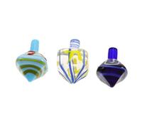 MAGICLULU 3pcs Glass Hanukkah Dreidel Collectible Judaica Ornament Elegant Handmade Holiday Decoration for Family Traditions and Jewish Celebrations