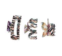 MAGICLULU 3pcs Hair Claw Clips Acrylic Hair Jaw Clips Anti-slip Teeth Design Simple Geometric Style Zebra Pattern for Taking A Bath and Styling