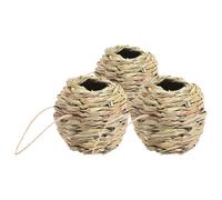 MAGICLULU 3pcs Hand Woven Straw Bird House Nest for Small Birds and Squirrels with Natural Look and Predator Protection, Suitable for Indoor and Outdoor Garden Use