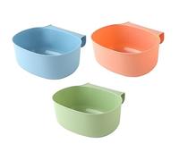 MAGICLULU 3pcs Hanging Kitchen Garbage Storage Boxes Plastic Multifunctional Food Waste Containers for Cabinet Doors Home Organization in Blue Green Pink