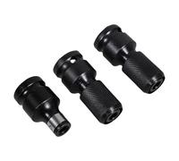 MAGICLULU 3pcs Hex Socket Adapter, 1/2 Inch Square Drive to 1/4 Inch Hex Socket, Chrome-Vanadium Steel, Black, Quick Release, for Air and Electric Impact Wrenches, DIY Projects and Home