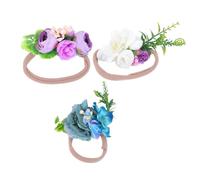 MAGICLULU 3pcs Kids Elastic Headbands Flower Shaped Hair Bands with Cloth Material for Party and Travelling, Natural and Realistic Floral Headdress for Photograph and Outfit Match