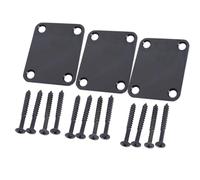 MAGICLULU 3Pcs Metal Guitar Neck Plate Guitar Neck Joint Plate Connecting Board with Screws for Electric Bass Hardware Repair