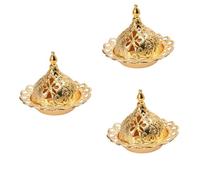 MAGICLULU 3pcs Middle Eastern Style Mini Incense Burner Chic Censer for Home Decor Buddhism Incense Holder for Meditation and Aromatherapy Elegant Design for Living Room Bedroom and Office