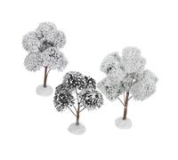MAGICLULU 3PCS Mini Christmas Trees with Snow Frost Tabletop Decorations for Desk Winter Party Holiday Scene Versatile Small Snowy Xmas Tree Centerpiece for Home Office Flocked Pine