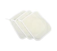 MAGICLULU 3pcs Nylon Exfoliating Bath Cloths Shape with Short Loop Quick Dry Wash Face Scrub Towels for Home Daily Use Beige Simple Design