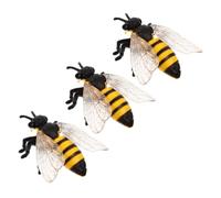 MAGICLULU 3pcs Realistic Bee Figures Plastic Insect Models Educational Learning for School Projects Birthday Party Favors