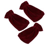 MAGICLULU 3pcs Red Velvet Piano Pedal Covers for Digital Piano with Antislip Design Noise Reduction Foot Pads Complete Protecting Pedals and Dampening Vibrations for Keyboard Accessories