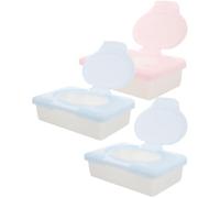 MAGICLULU 3pcs Refillable Pp Wipe Holder Tissue Dispenser Box for Bathroom and Kitchen Prevents Wipes from Drying Compact Multi-purpose Random Color