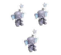 MAGICLULU 3pcs Resin Elephant Star Statue Ornament for Home Decor Wedding and Wildlife Cake Decorations