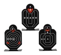 MAGICLULU 3pcs Rotatable Shooting Targets Metal Training Target Tinplate Electroplated Black Unique Design Resistant to Damage for Outdoor Range Game