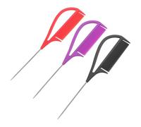 MAGICLULU 3pcs Salon Rat Tail Teasing Comb with Metal Pin for Mess-free Application and Salon-quality Performance, Plastic and Metal Hair Sectioning Comb for Special Occasions and Home