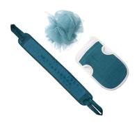 MAGICLULU 3pcs Shower Gloves with Back Rub Towel for Bathing, Plant Fibre Exfoliating Gloves, Easy to Store and Convenient for Family and Co-workers