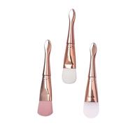 MAGICLULU 3pcs Silicone Mask Applicator with Soft Bristles and Rose Gold Handles Facial Beauty Tools for Even Mud Mask Application for DIY Skincare at Home