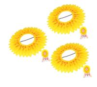 MAGICLULU 3pcs Sunflower Headgear Student Pattern Elastic Band Funny Face Cover for Kindergarten Sports Games Props Novelty Party Hat Costume Accessory