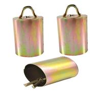 MAGICLULU 3pcs Thickened Small Metal Cowbells for Livestock Hanging Bell with Loud Resonance Anti-lost Security for Cattle Sheep Horse for Sporting Events Weddings Team Cheering Farm Use