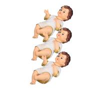 MAGICLULU 3pcs Tiny Jesus Figures Resin Sculpture for Nativity Scene Religious Christmas Ornaments Tiered Tray Decor Collectible Spiritual Art for Home Display