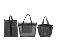 MAGICLULU 3pcs Travel Toiletry Bag Portable Cosmetic Bag Polyester Mesh Practical Outdoor Home Storage Organizer