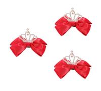 MAGICLULU 3pcs Unique Bow Hairpin Crown Girls Hair Clips Material Multicolored Set