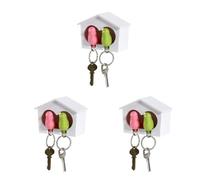 MAGICLULU 3pcs White Birdhouse Key Holder Green Bird Creative Sparrow Whistle Keychain Easy to Install Wall Decor Material