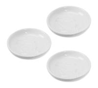 MAGICLULU 3pcs White Ceramic Mini Snack Plates for Serving Condiments and Prepping Recipes, Small Seasoning Dishes for Home and Restaurant Use