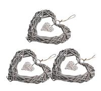 MAGICLULU 3pcs Wicker Hanging Heart Wreath Heart Shaped Wicker Wreath for Wall Decorations Door Hanging