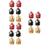 MAGICLULU 3sets Copper Bell Fortune Cat Hanging Pendant Set Decorative Bag Charms for Backpacks Key Chains and Bracelets Maneki Neko Wealth Decor 6pcs*3