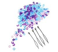 MAGICLULU 4 Packs Acrylic Hair Decoration Beads for Braids Dreadlock Charms Hair Beads for Blue and Purple Colored for Braiding