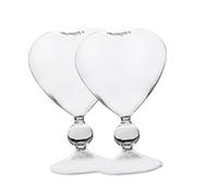 MAGICLULU 4 Pcs Heart Shaped Glass Goblets for Wedding Cocktails Elegant Transparent Bar Glassware with High Stem Stylish Party Drinkware for Home Hotel and Celebration Use