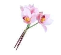 MAGICLULU 4 Pcs Simulated Flower Artificial Cymbidium Decorative Props Easy Shaping Cloth and Plastic Material Lifelike Cymbidium-shaped Orchids for Wedding Celebration Scene Decoration