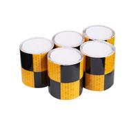 MAGICLULU 4 Rolls Reflective Warning Tape for Mechanical Equipment and Train Use, Black Pvc Safety Tape High Night Time Reflectivity and Weatherproof Feature, for Home Safety and Emergency