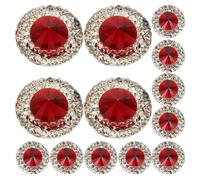MAGICLULU 40pcs Red Rhinestone Kit for DIY Crafts with 40 Resin Flatback Round Gems, Easy to Use Sparkling Red Gemstones for Nail Art and Decor Themes