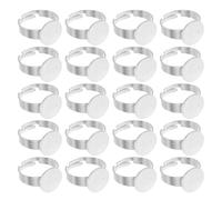 MAGICLULU 40pcs Stainless Steel Adjustable Ring Bases with Flat Round Bezel Tray for DIY Projects and Jewelry Making, Minimalist Elegant Simplicity Design with Resistance to Wear
