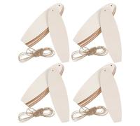 MAGICLULU 40Pcs Wooden Surfboard Cutouts 163X48Mm Unfinished Wood Blanks with Rope for DIY Painting Crafts and Hawaii Luau Party Decorations