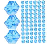 MAGICLULU 450pcs Artificial Acrylic Imitation Ice Cubes Photo Props Reusable Simulation Ice Cube Models for Photography and Decoration Dark Blue