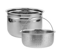 MAGICLULU 4l Stainless Steel Inner Pot Replacement for Electric Rice Cooker with Non-stick Steaming Tray, Multifunctional Design for Sugar Intake Control and Rice Draining Basket,