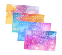 MAGICLULU 4pcs 17-Note Kalimba Thumb Piano Stickers for Beginners, Colorful Musical Learner Decals and Watercolor Design, Adhesive Kalimba Key Labels for Thumb Piano Practice