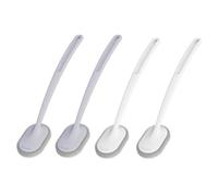 MAGICLULU 4pcs Bathroom Scrubber Long-handled Brush Easy to Replace Practical Pp Scouring Pad Cleaning Brush for Floor and Closestool Bathroom Use