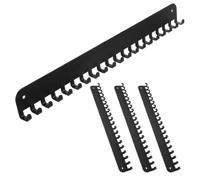MAGICLULU 4pcs Black Metal Wall-Mounted Coat Hook Rack with 20 Hooks, Multi-Functional Utility Iron Storage Organizer for Bedroom and Garage, Easy Installation Space-Saving Design