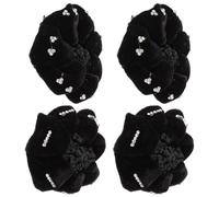 MAGICLULU 4pcs Black Polyester Hair Bun Covers for Women Hair Accessories, Easy to Use and Elegant Style, for Dance Or Everyday Hairstyles