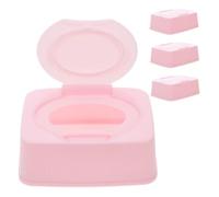 MAGICLULU 4pcs Boy Girl's Wipe Dispenser Box Reusable Wet Wipes Storage Flip Lid Dustproof Easy Access Pp Material for Nursery Bathroom