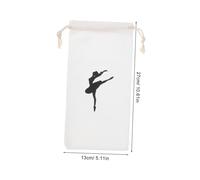 MAGICLULU 4pcs Canvas Ballet Shoe Drawstring Bags for Women Wear-Resistant Ballet Dance Storage Multi-Functional Soft Canvas Pouch and Travel Black Dancer Design