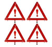MAGICLULU 4pcs Car Safety Triangle Road Safety Warning Sign Plastic Foldable Triangle Roadside Emergency Kit with Workmanship for Waiting for Roadside Assistance and Road Construction