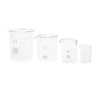 MAGICLULU 4pcs Chemistry Glass Beaker Set Measuring Beaker Set Glass High Temperature Resistance Effortless Cleaning 10ml 25ml 50ml 100ml for Science Class Laboratory Use