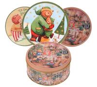 MAGICLULU 4pcs Christmas Tinplate Candy Biscuit Cases Adorable Storage Boxes Mixed Style Small Case Candy Christmas Box Xmas Holder for Sweets Biscuits Multipacks