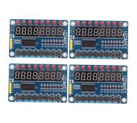 MAGICLULU 4pcs Digit LED Display Module with Keys Microcontroller Interface Digital Tube for Avr Compatible Controllers Low Io Port Usage Integrated Keyboard Scanning and Data Latch Circuit